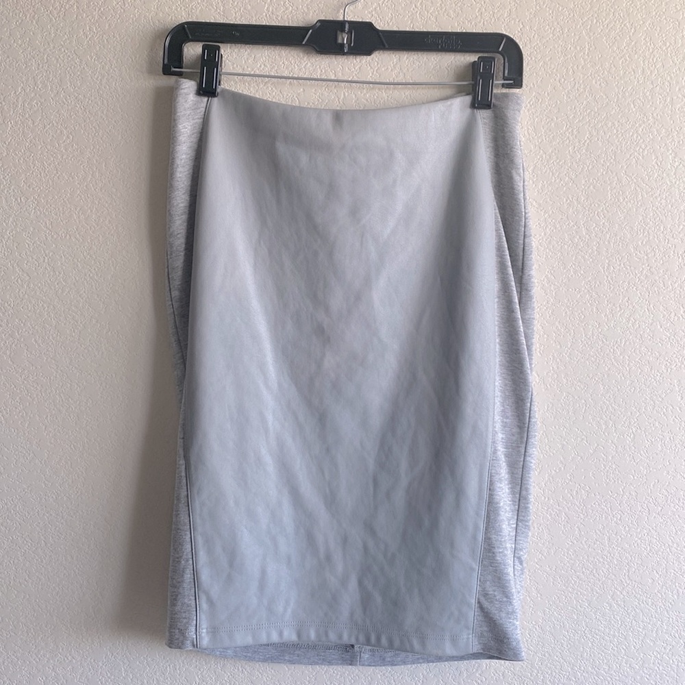 Bailey 44 Faux Leather Heather Gray Bodycon pencil skirt